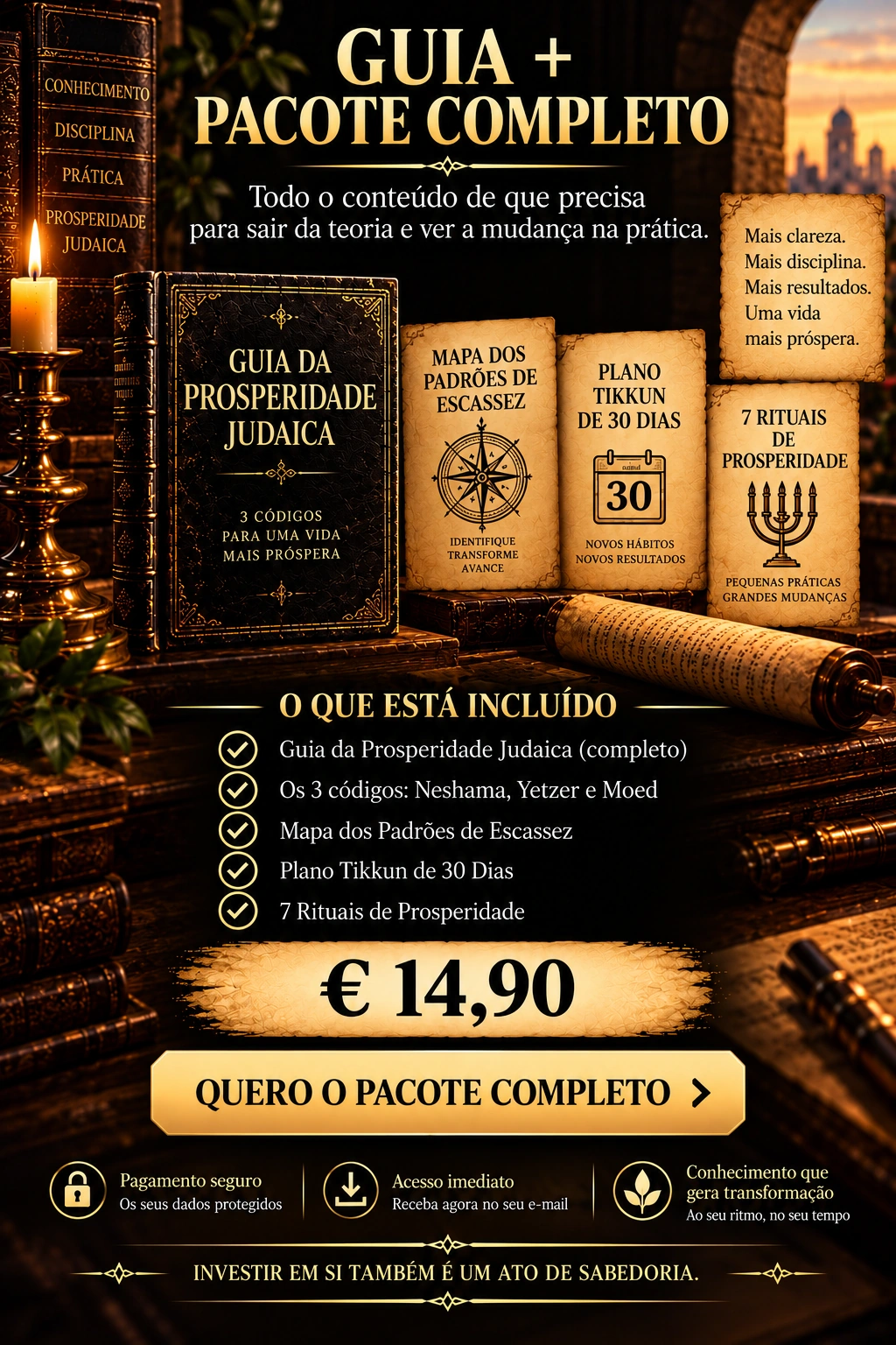Guia e Pacote Completo por 14 euros e 90 cêntimos